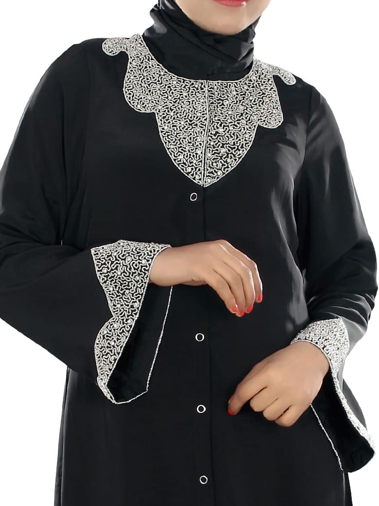Hifja Black Hand Embroidered Burqa