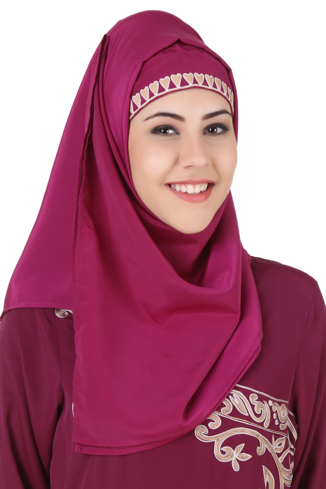 Nahida Magenta Crepe Abaya