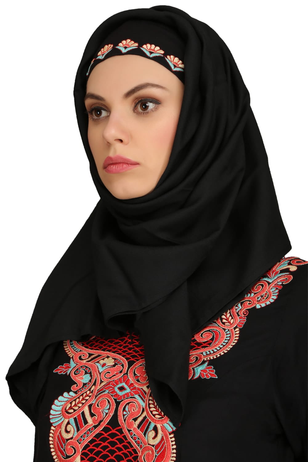 Jalilah Black Rayon Umbrella Abaya