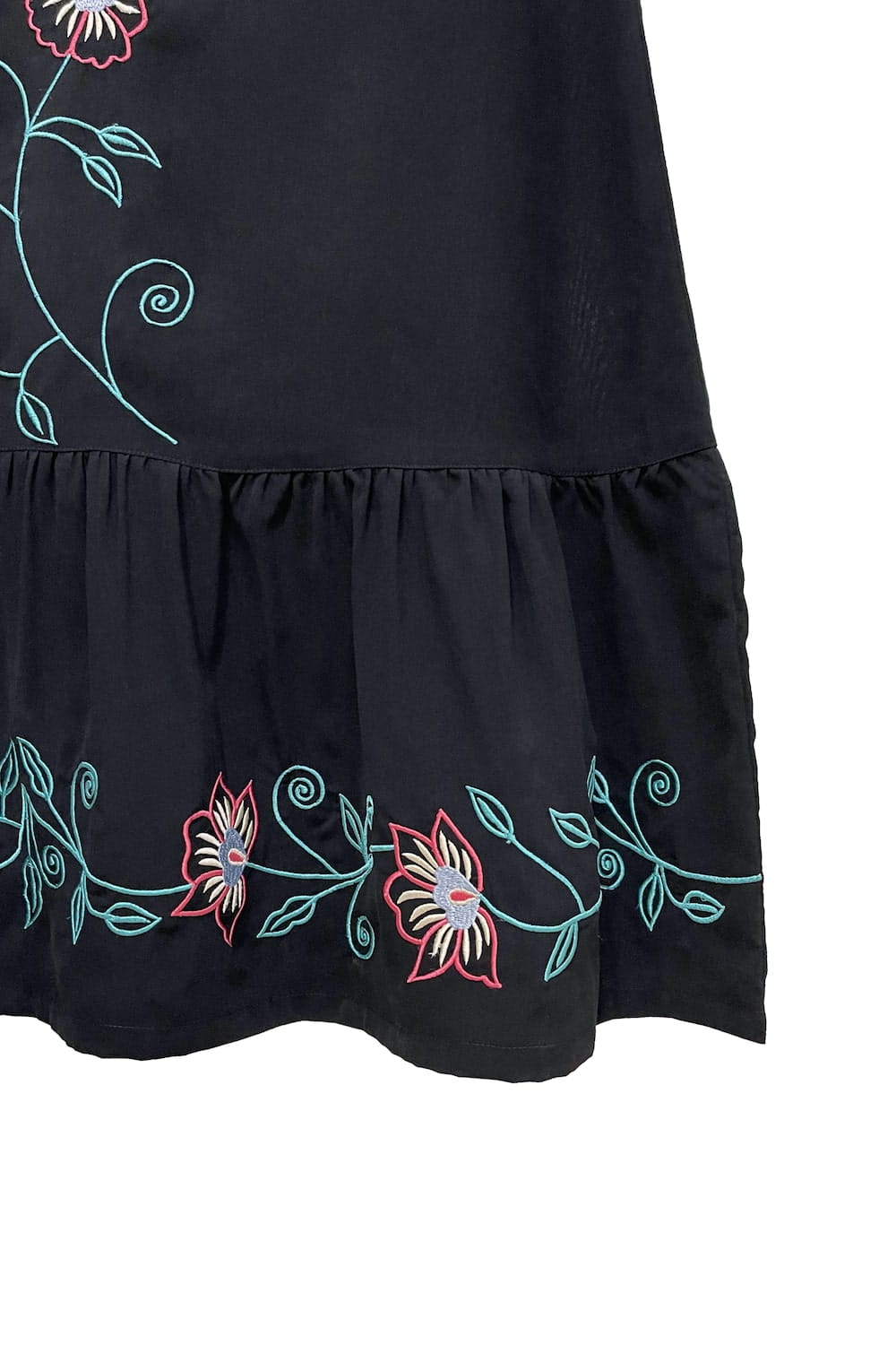Ruched Bottom Floral Embroidery Nida Abaya
