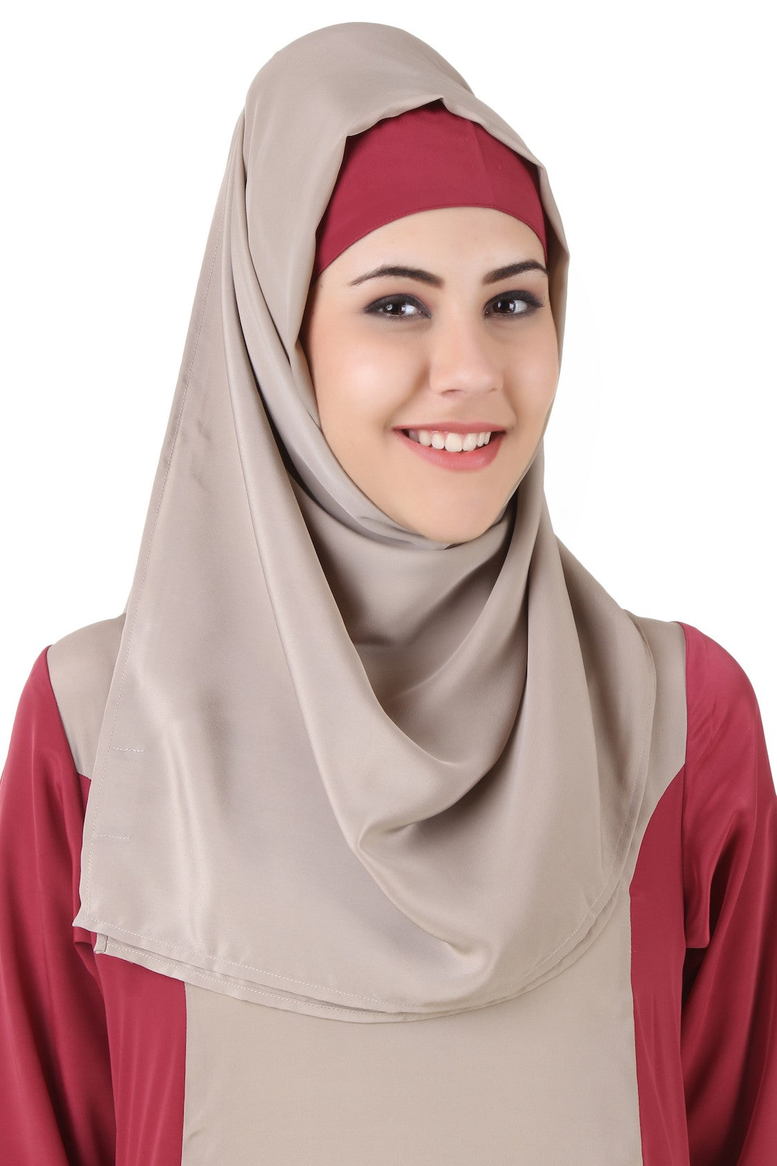 Arshi Rose Pink & Warm Grey Hijab