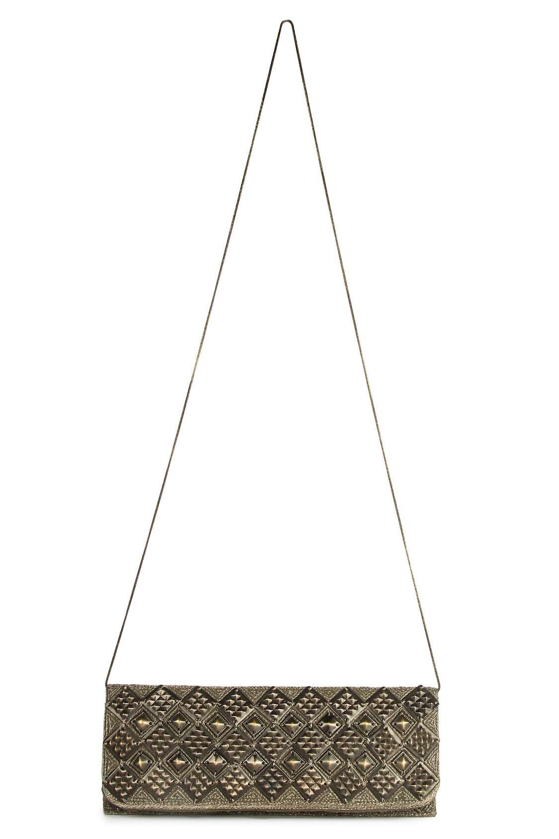Evelyn Silver Antique Clutch Hand Bag
