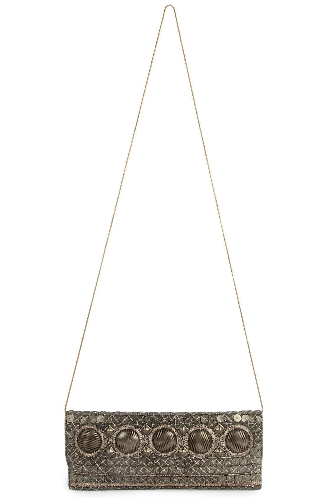 Anna Antique Silver Clutch Bag