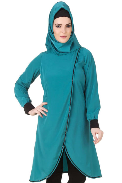 Sunya Bottle Green Crepe Tunic
