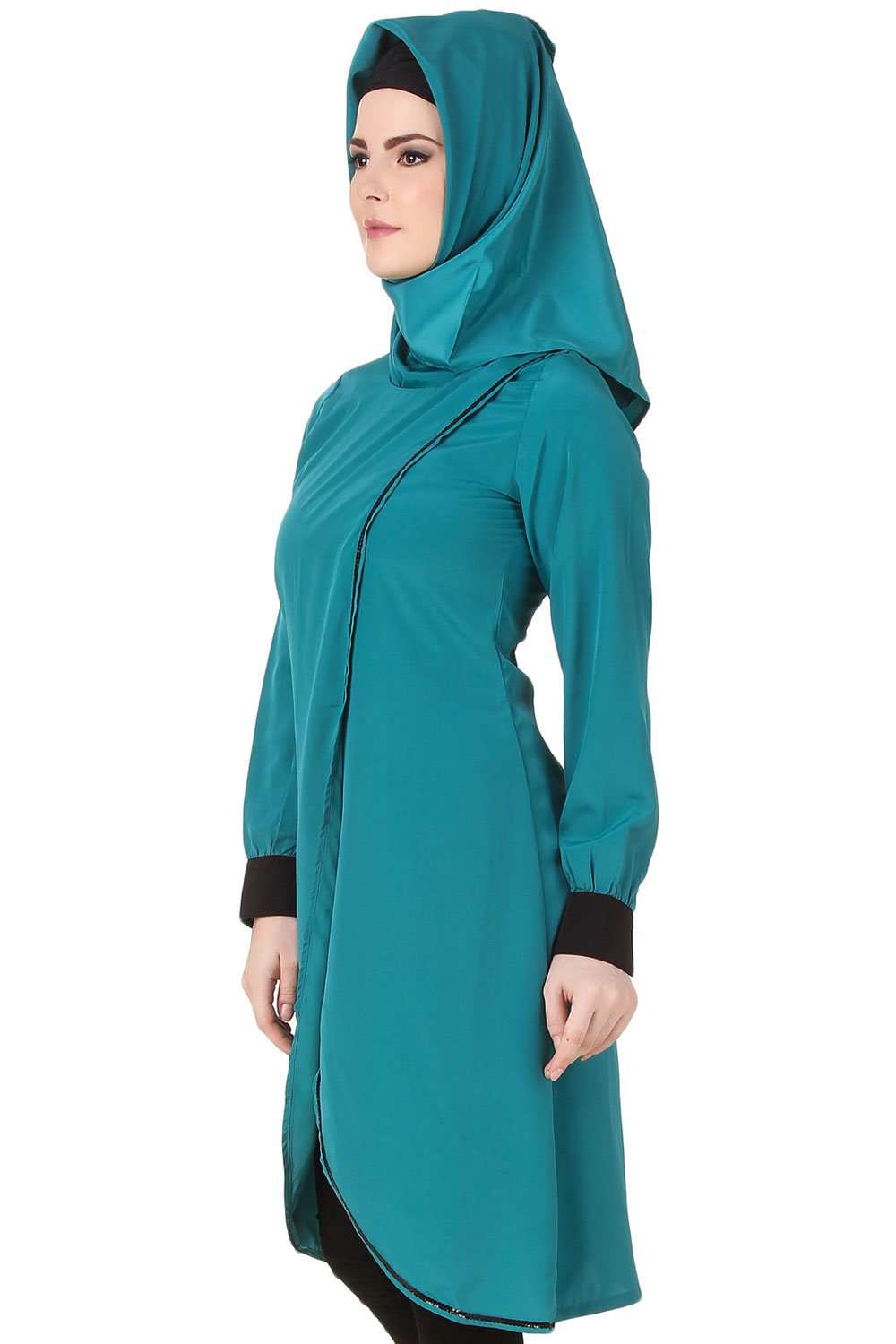 Sunya Bottle Green Crepe Tunic