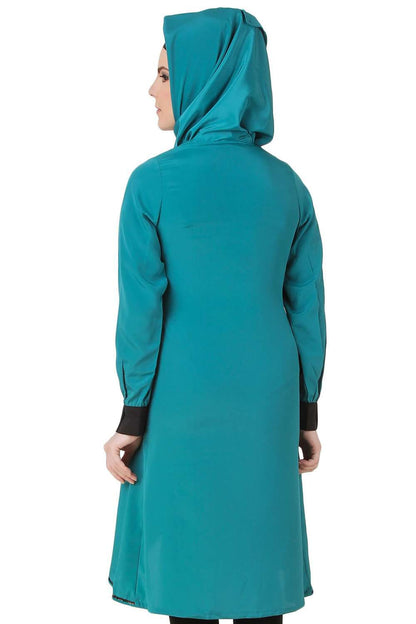Sunya Bottle Green Crepe Tunic