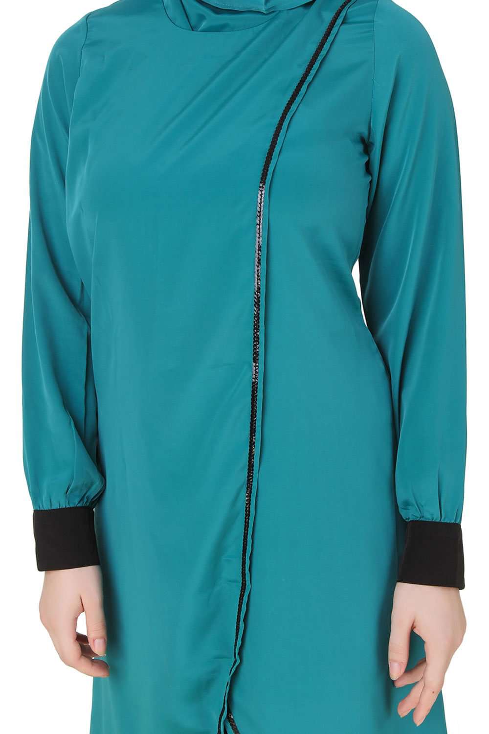 Sunya Bottle Green Crepe Tunic