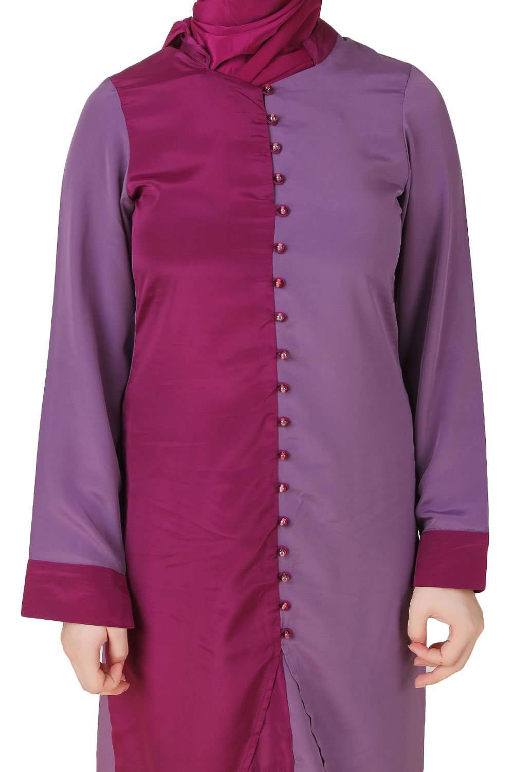 Nabeeha Wine & Purple Crepe Tunic