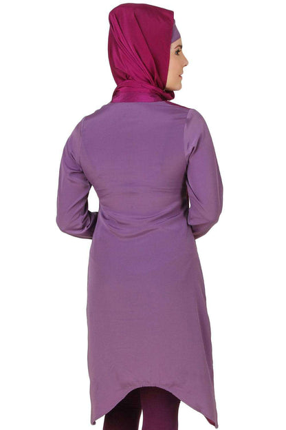 Nabeeha Wine & Purple Crepe Tunic