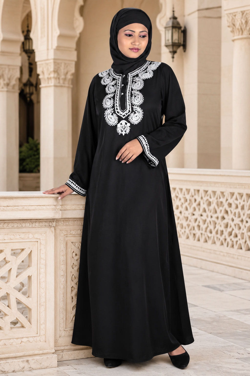 Elegant Embroidered Abaya