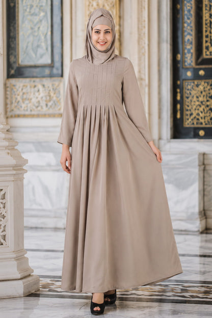 Zulekha Warm Grey Nida Abaya