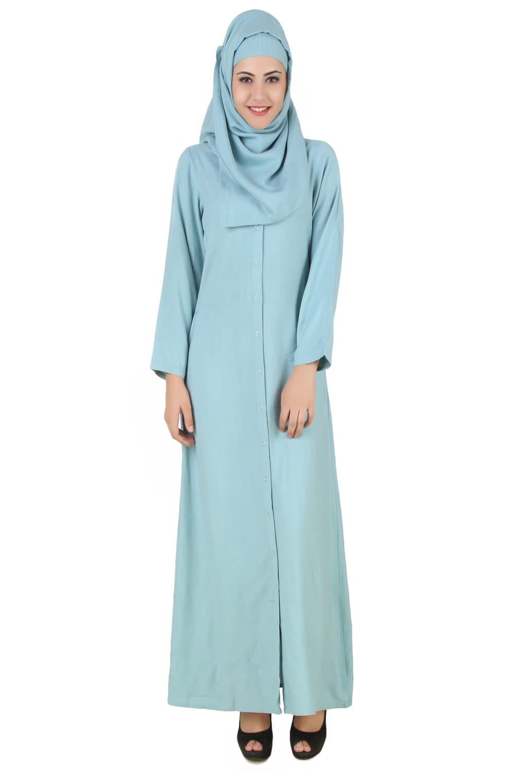 Afsana Sky Blue Rayon Abaya