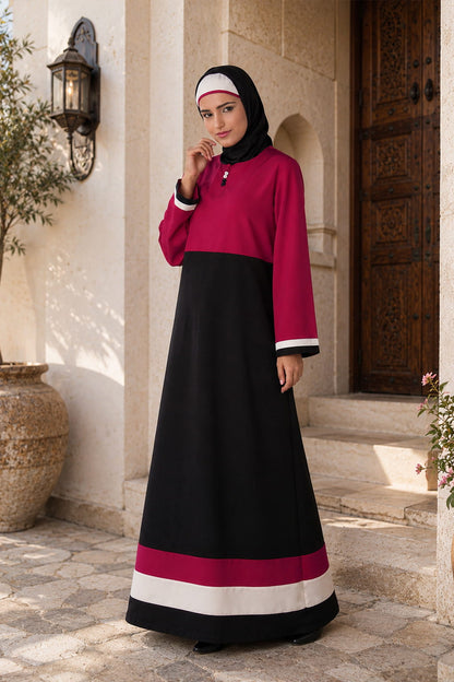 Yasmin Dual Colour Border Abaya