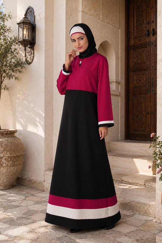 Yasmin Dual Colour Border Abaya