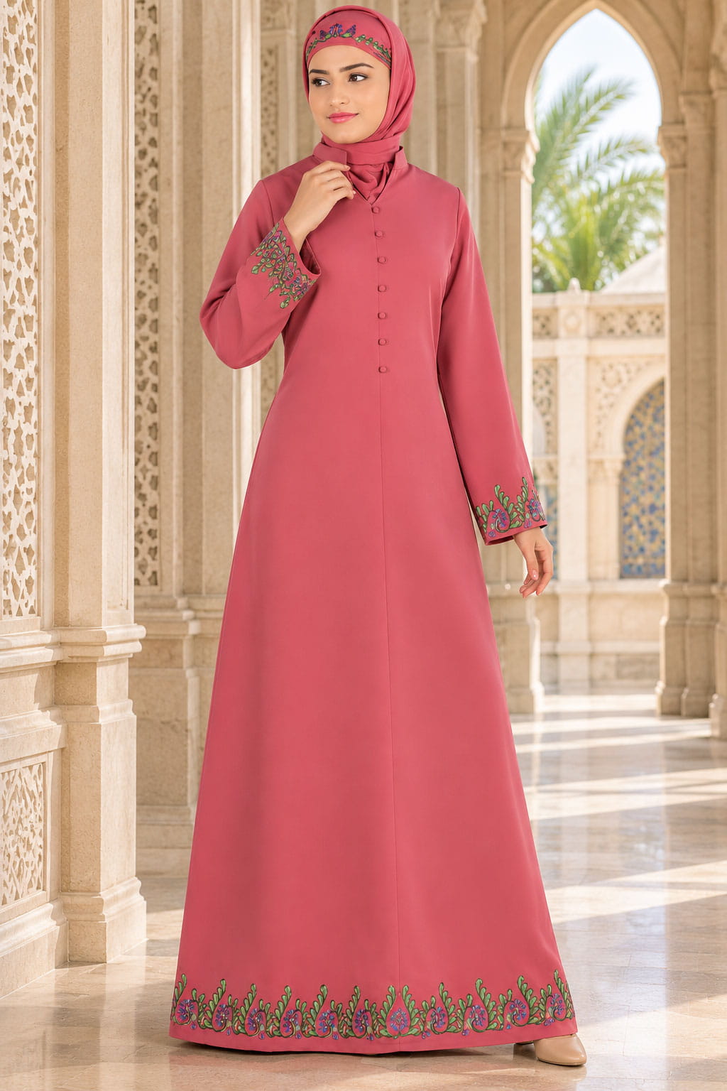 Zoya Dusty Pink Abaya