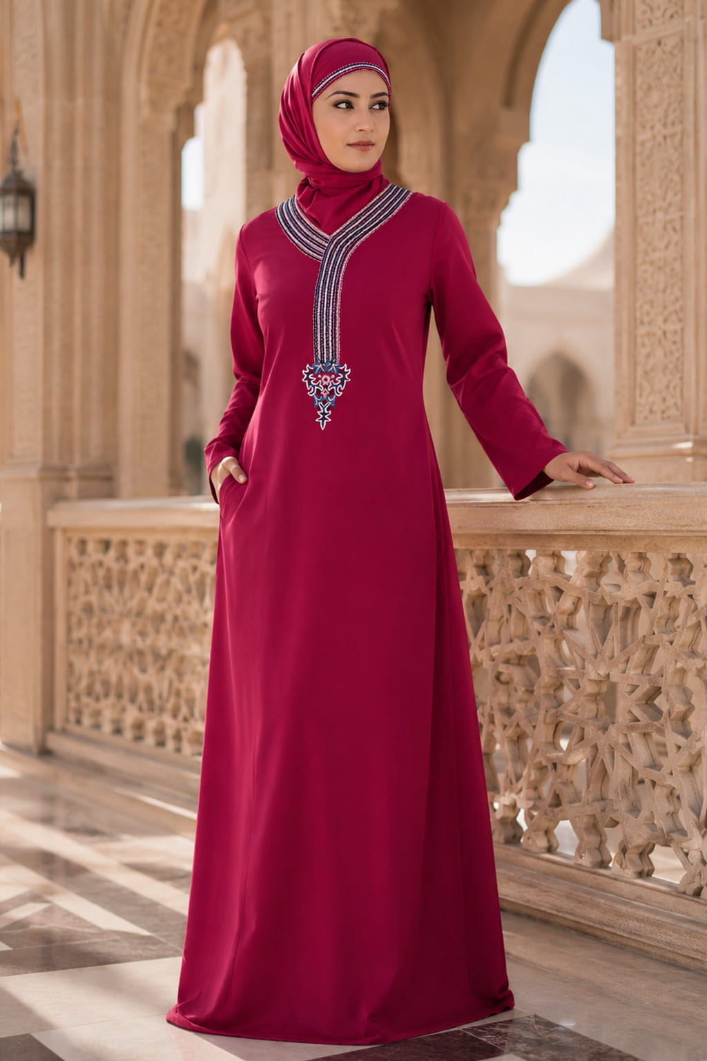 Uzma Pink Party Abaya