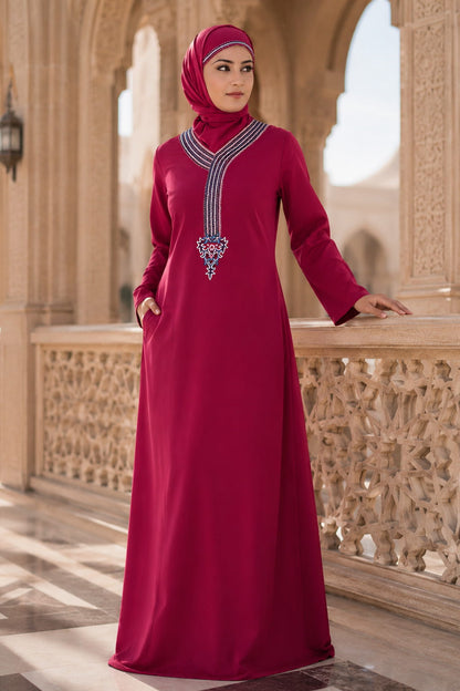 Uzma Pink Party Abaya