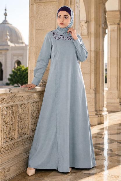 Tasheen Ice Blue Abaya