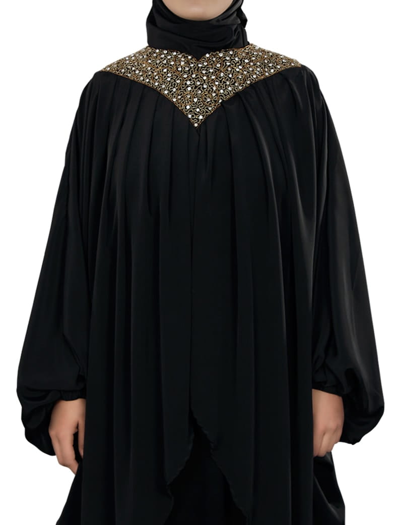 Sehr Hand Embroidered Black Kaftan Abaya