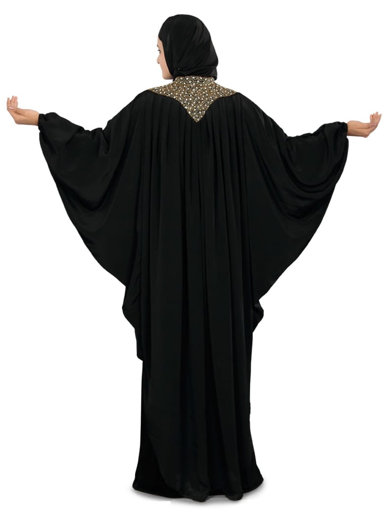 Sehr Hand Embroidered Black Kaftan Abaya