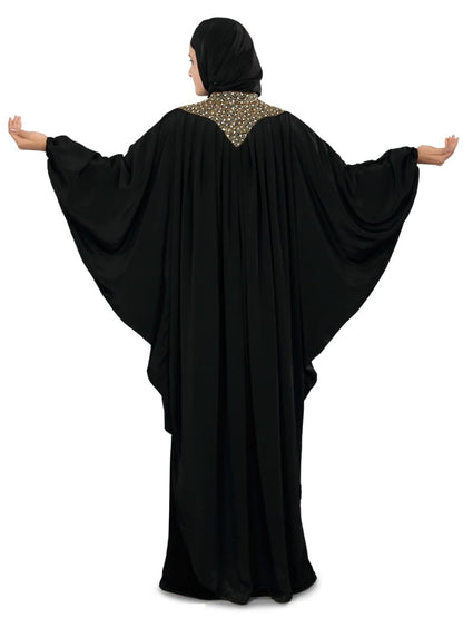 Sehr Hand Embroidered Black Kaftan Abaya