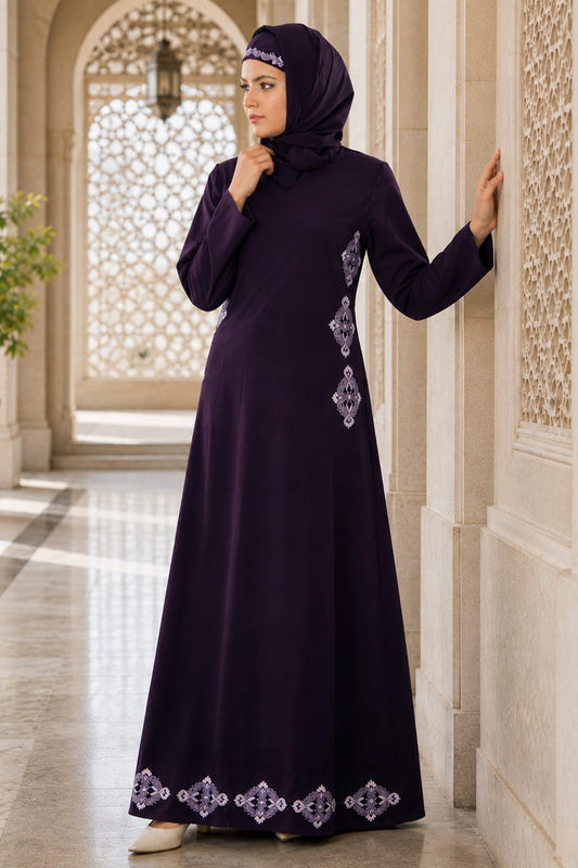 Navil Purple Abaya