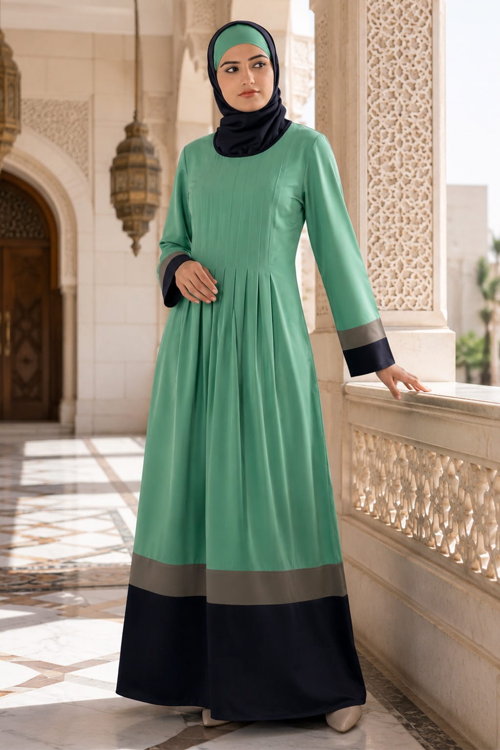 Sehrish Aura Green Abaya