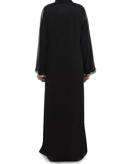 Madiha Hand Embroidered Front Open Burqa