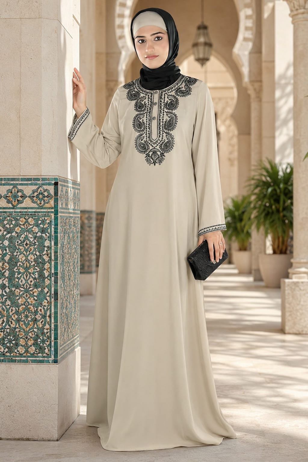 Nuha Elegant Embroidered Abaya