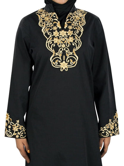 Hibbah Black Cotton Abaya