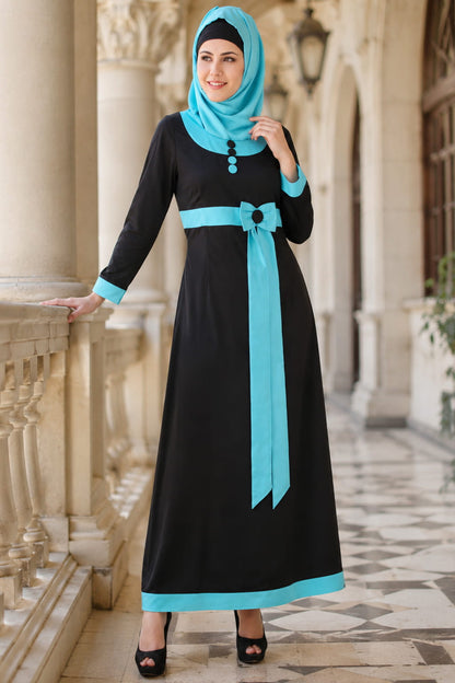 Asifa Black Crepe Abaya