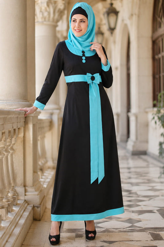 Asifa Black Crepe Abaya