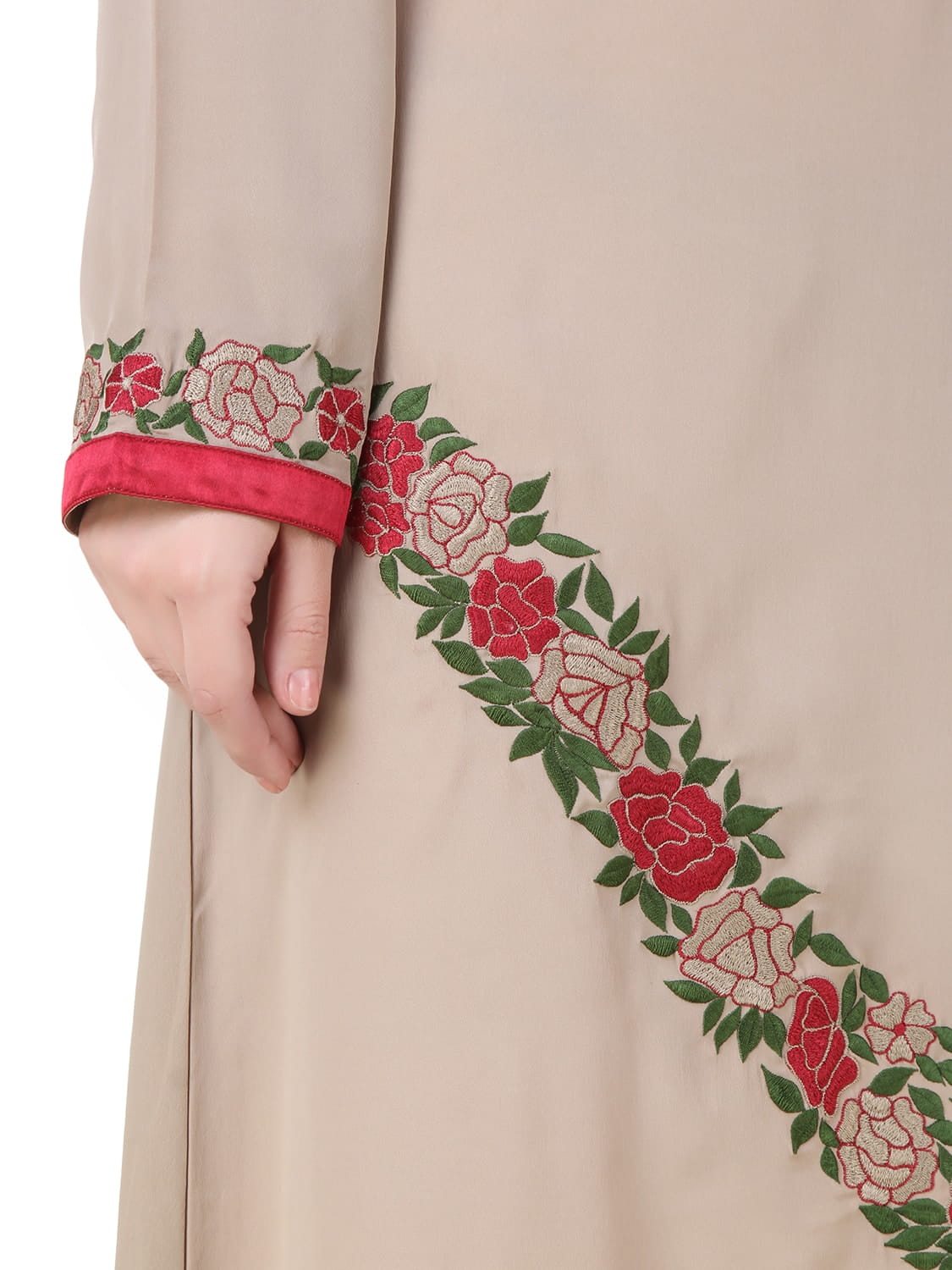 Ujala Nida Warm Grey Abaya