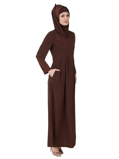 Layan Crepe Brown Abaya