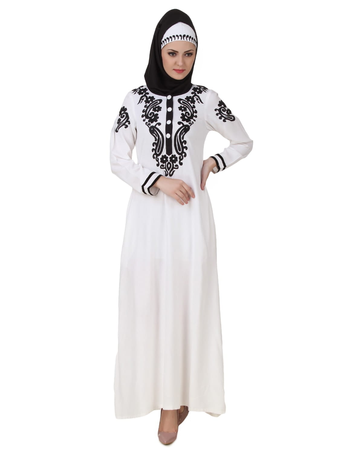 Asil Rayon White Abaya