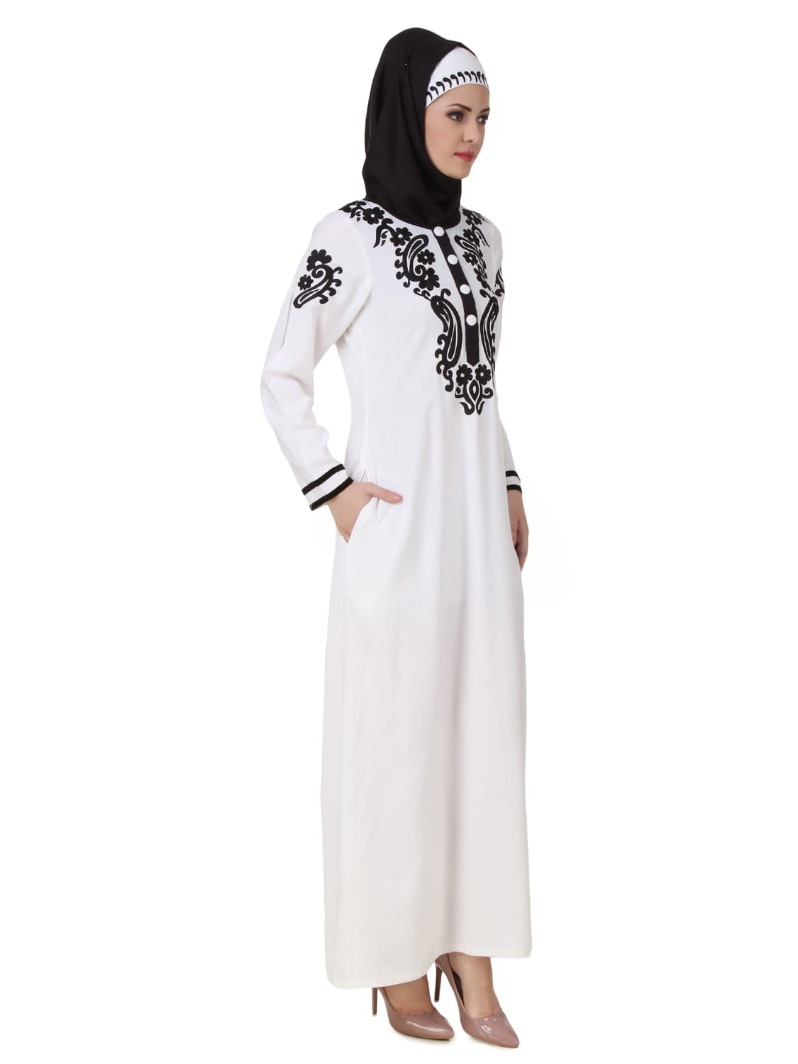 Asil Rayon White Abaya