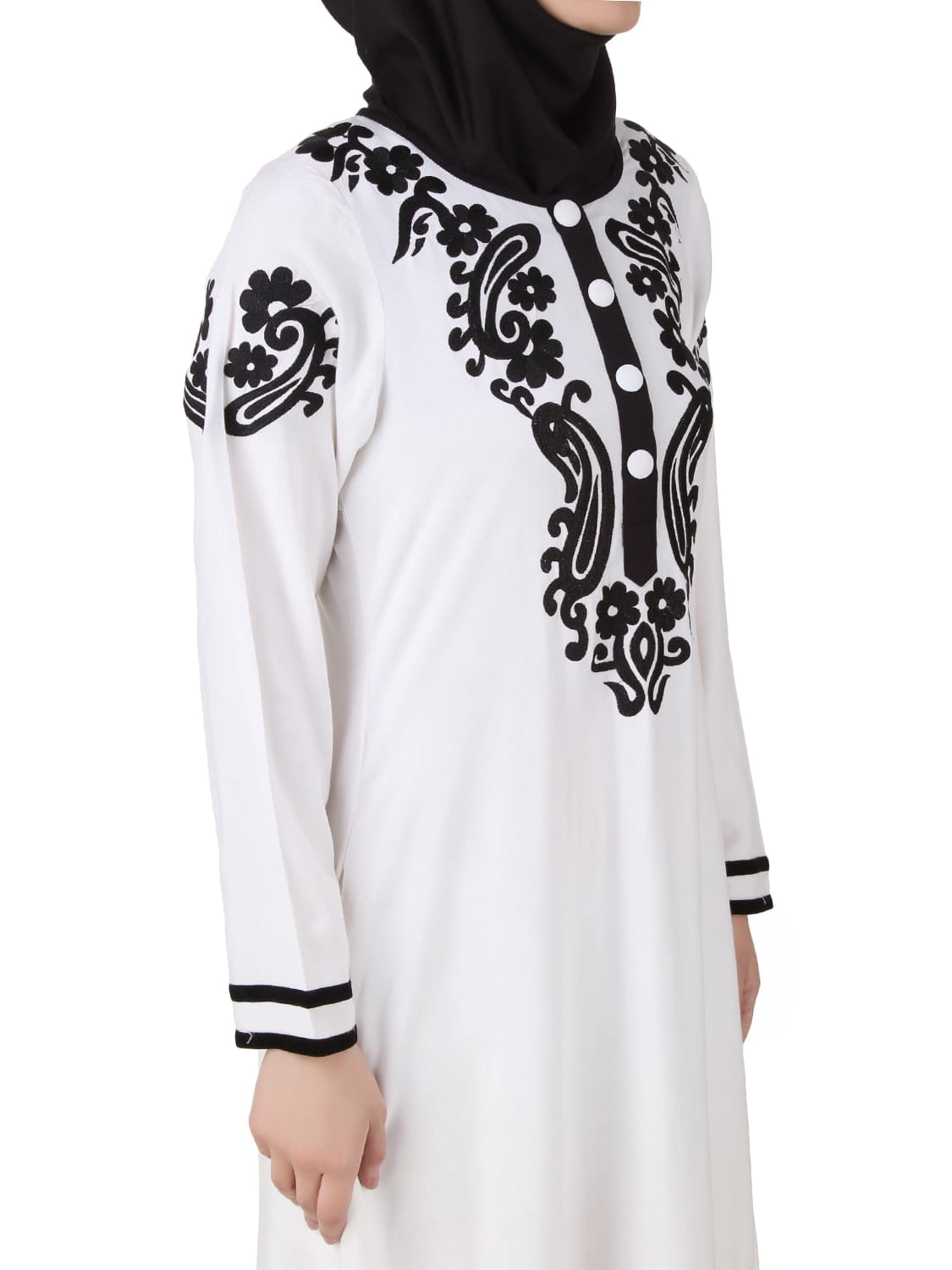 Asil Rayon White Abaya