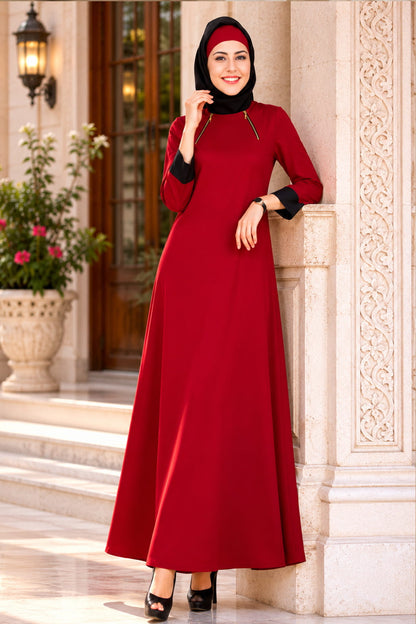 Nahleejah Maroon Kashibo Abaya