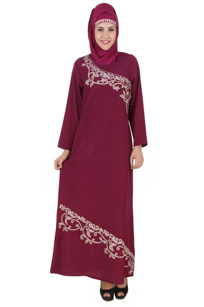 Nahida Magenta Crepe Abaya