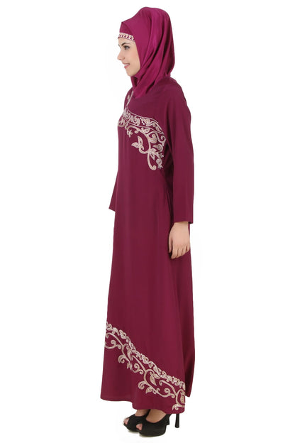 Nahida Magenta Crepe Abaya
