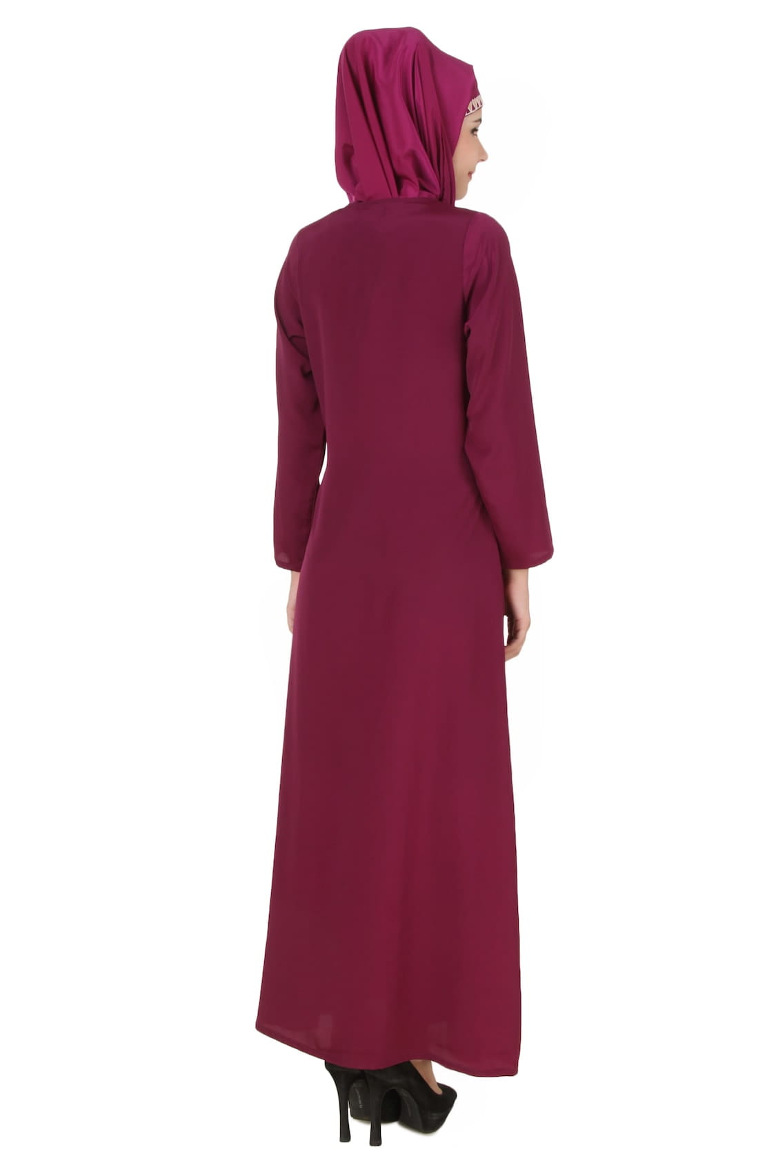 Nahida Magenta Crepe Abaya