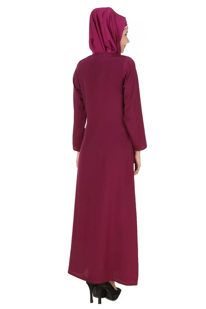 Nahida Magenta Crepe Abaya