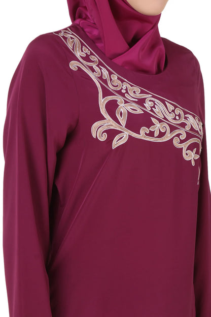 Nahida Magenta Crepe Abaya