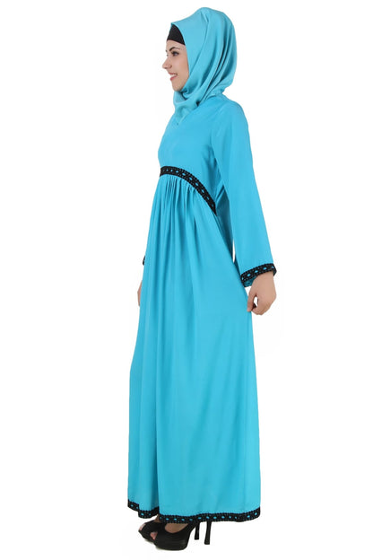 Makalah Maternity Turquoise Crepe Abaya