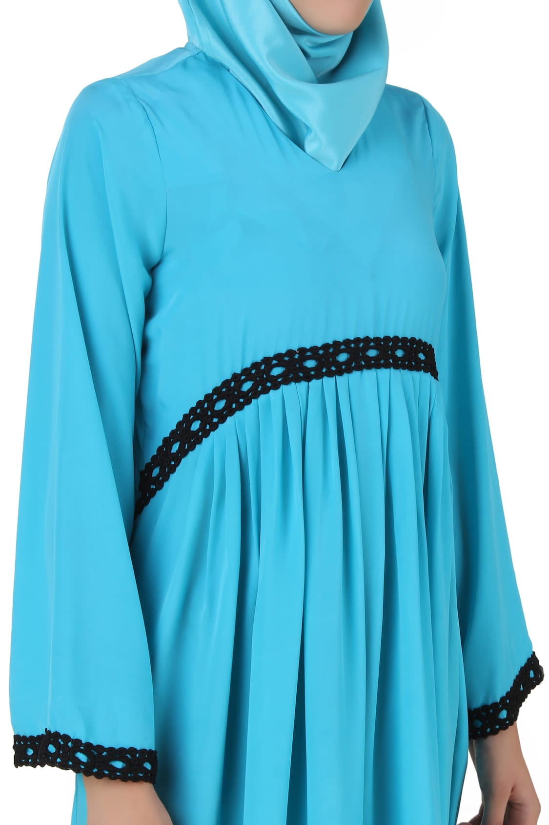 Makalah Maternity Turquoise Crepe Abaya