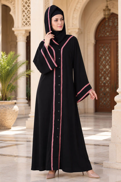 Rumaisa Black Nida Dubai Abaya