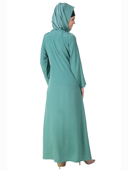 Deeba Maternity Sea Green Crepe Abaya
