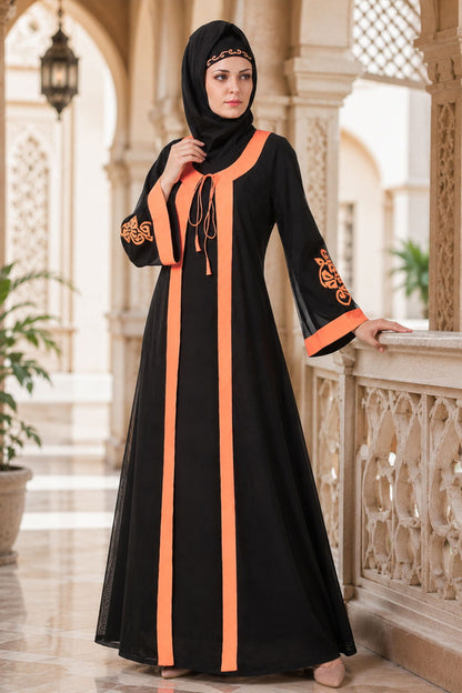 Azka Black Net & Nida Abaya