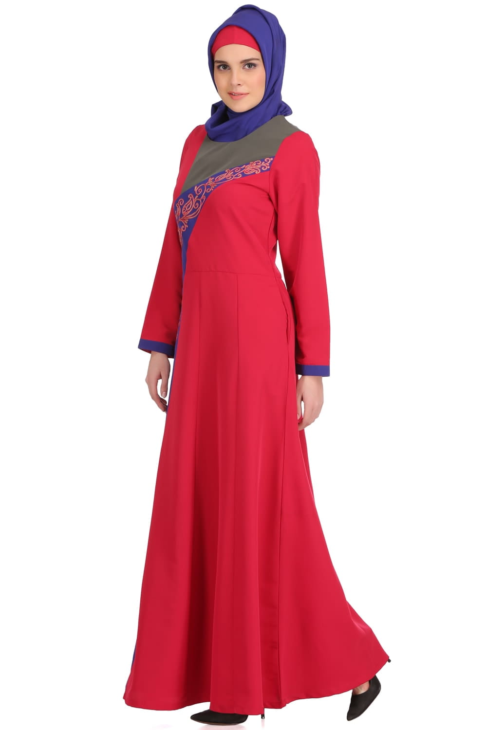 Lina Rose Pink & Royal Blue Kashibo Abaya
