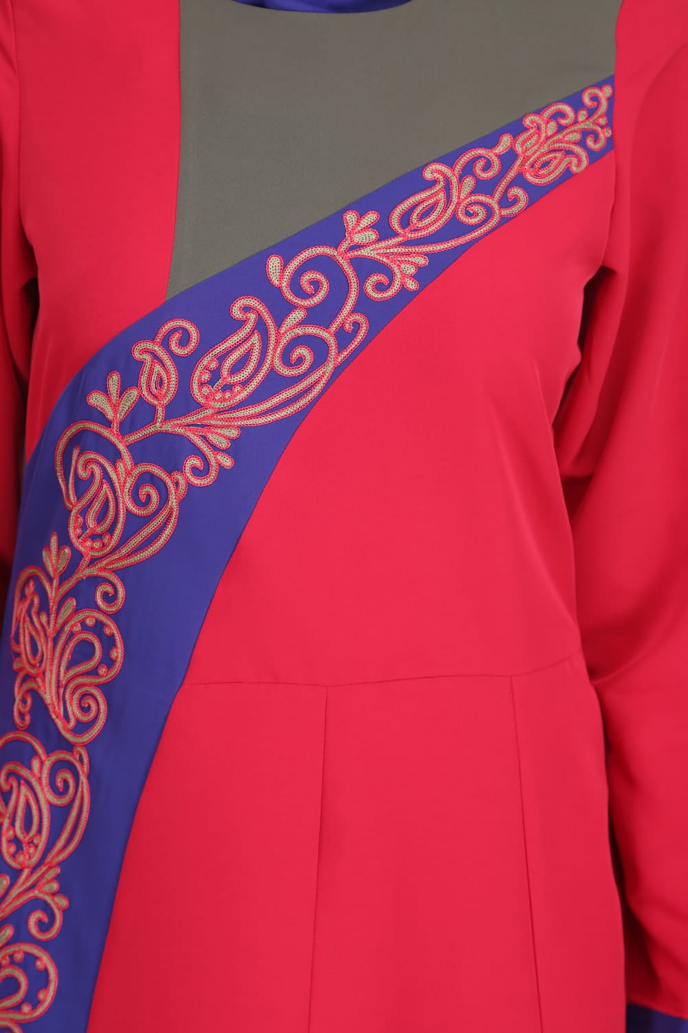 Lina Rose Pink & Royal Blue Kashibo Abaya
